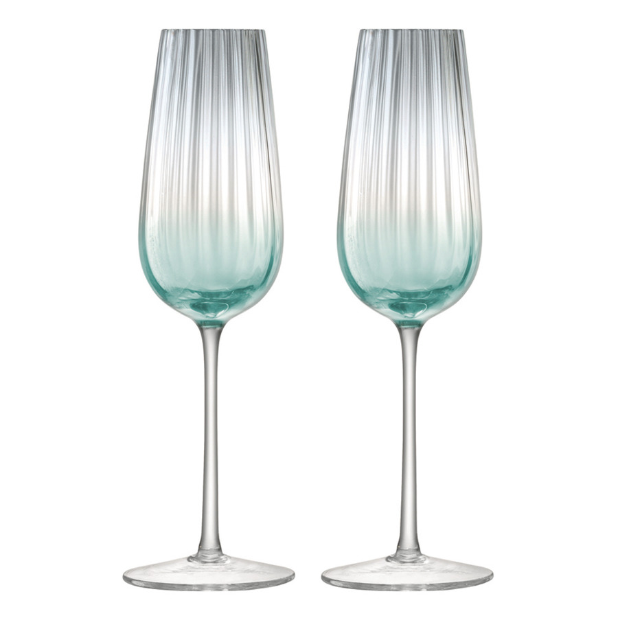 Набор бокалов для шампанского LSA International Dusk 250 мл, 2 шт, стекло, серо-зеленый цена и фото
