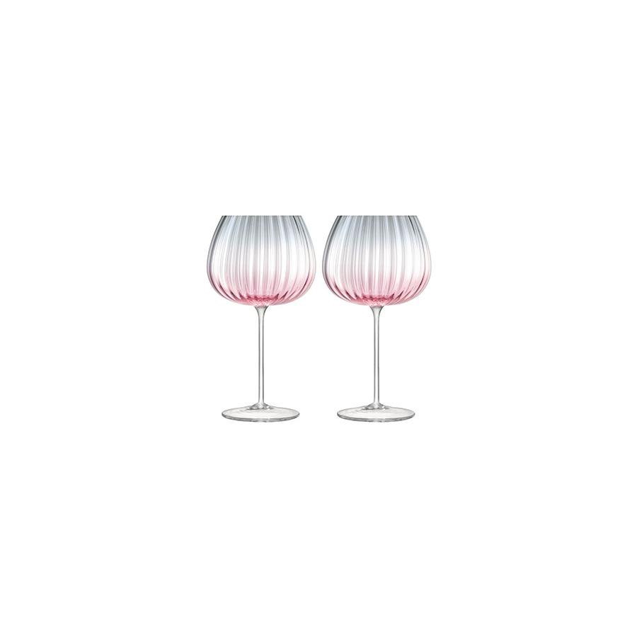 Набор круглых бокалов LSA International Dusk 650 мл, 2 шт, стекло, серо-розовый цена и фото