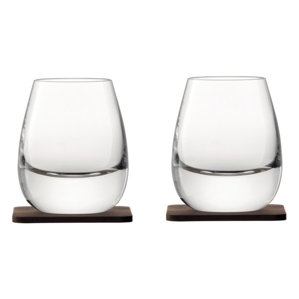 Набор стаканов с деревянными подставками LSA International Whisky 250 мл, 2 шт, стекло