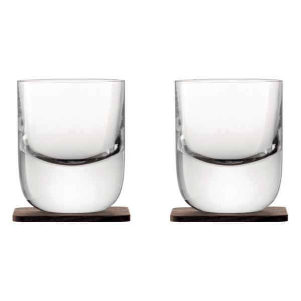 Набор стаканов с деревянными подставками LSA International, Whisky, 270мл, 2шт.