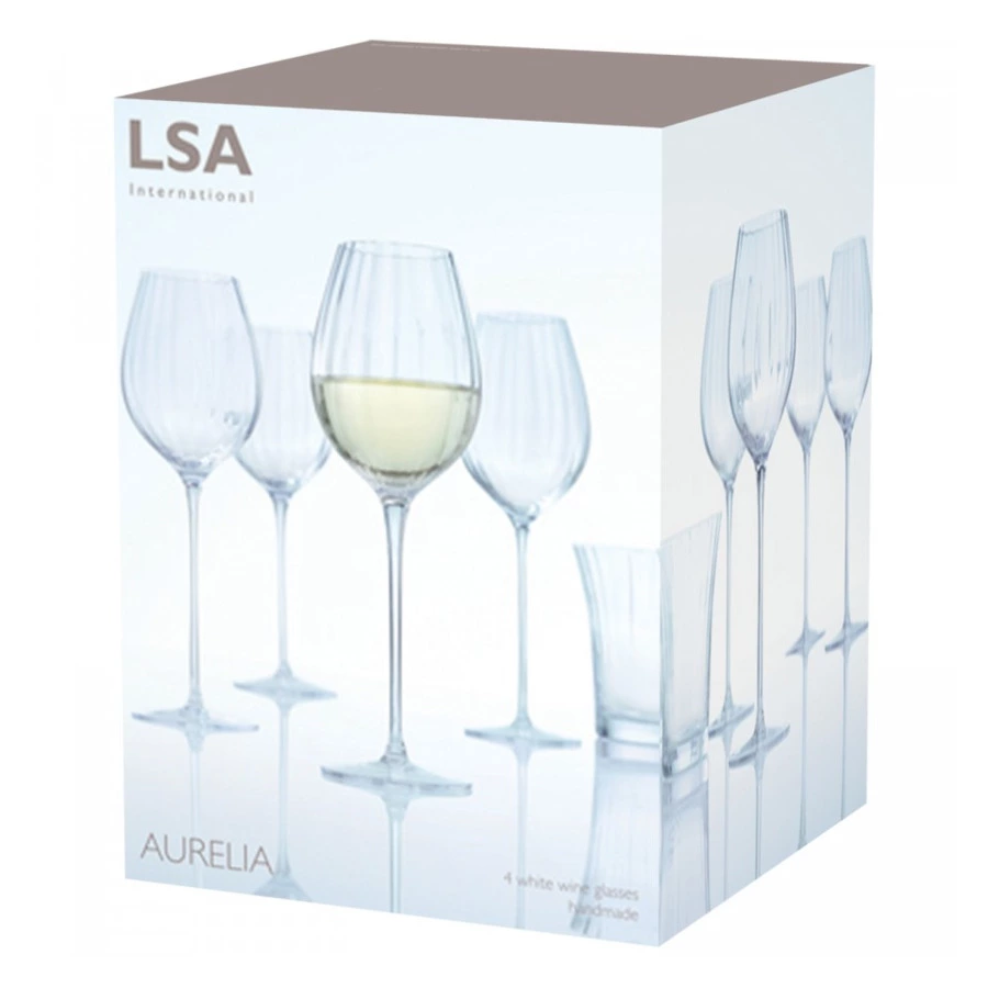 Набор бокалов для белого вина LSA International Aurelia 430 мл, 4 шт, стекло