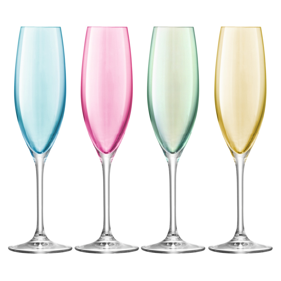 Набор фужеров для шампанского LSA International, Polka, 225мл, пастельный, 4шт. набор фужеров для шампанского lsa international pearl 250 мл 4 шт стекло