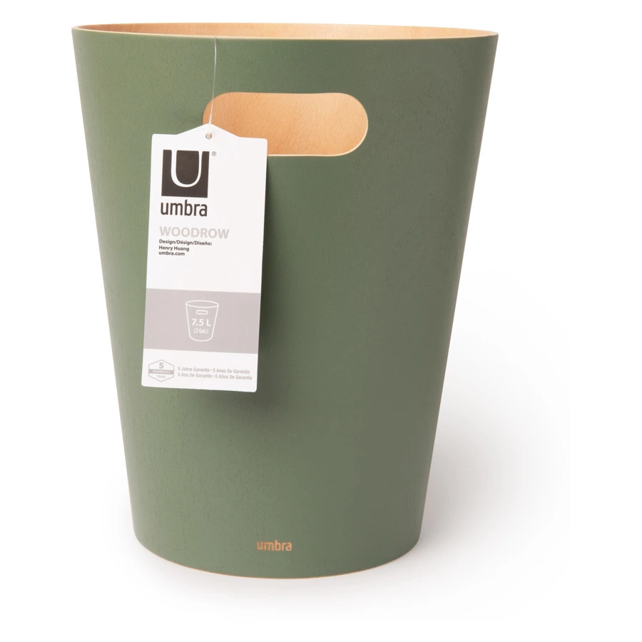 Корзина для мусора Umbra, "Woodrow", зелёная