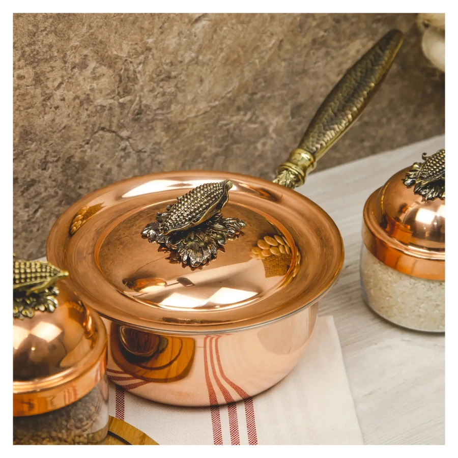 Набор медной посуды Кольчугинский мельхиор Кукуруза 3 предмета, медь, п/к