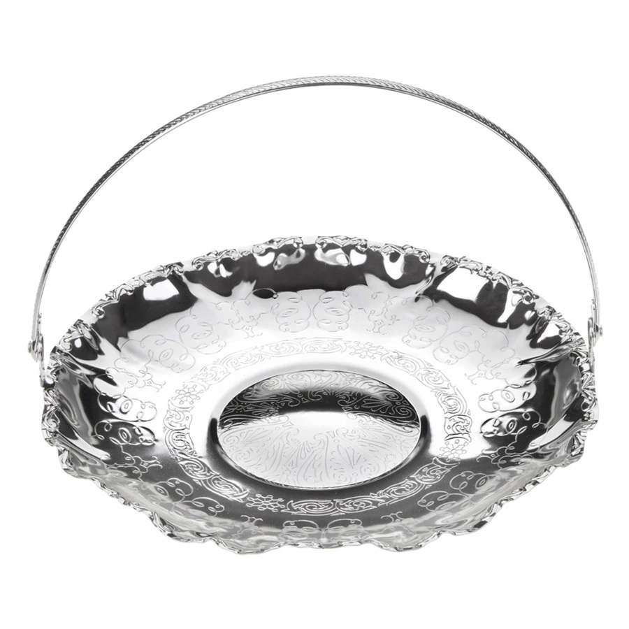 Сухарница корзинка с ручкой Queen Anne 23 см, сталь, посеребрение