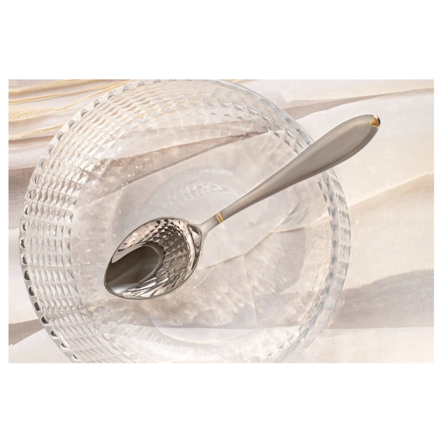 Набор столовых приборов Face Julia Gold на 12 персон 75 предметов, золотой декор, деревянный короб