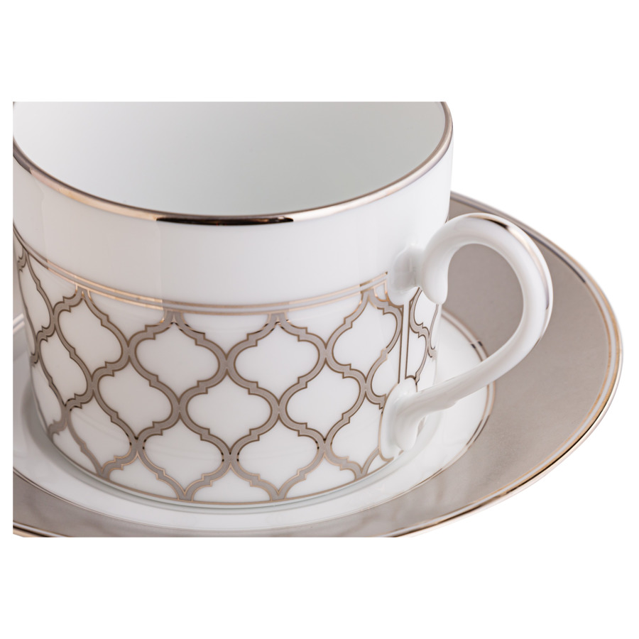 Чашка чайная с блюдцем Noritake Царский дворец, платиновый кант 250  мл