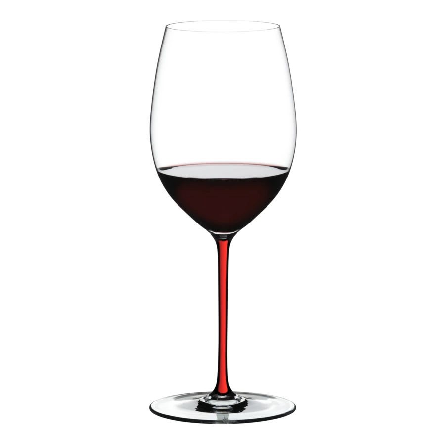 Бокал для красного вина Riedel Fatto a Mano Cabernet/Merlot 709 мл, красная ножка, ручная работа
