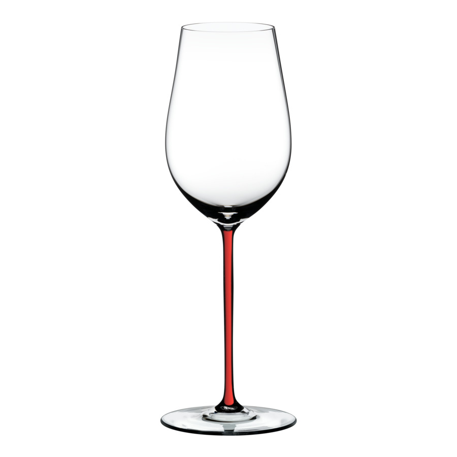 Бокал для белого вина Riedel Fatto a Mano Riesling/Zinfandel 395 мл, красная ножка, ручная работа