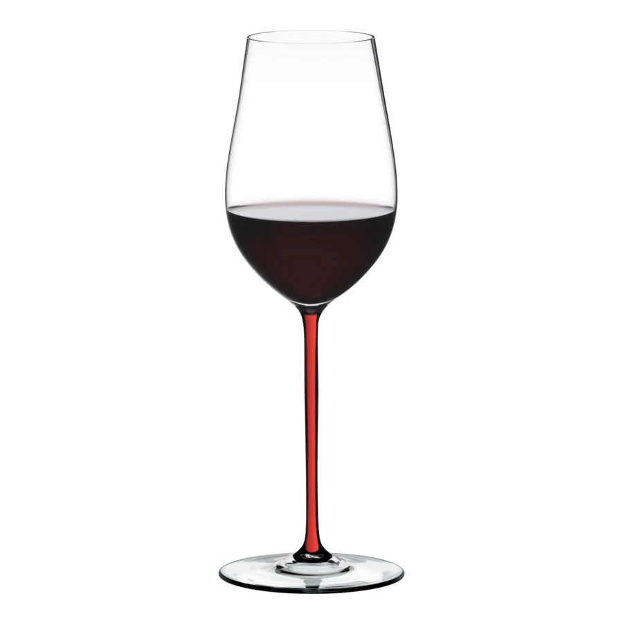 Бокал для белого вина Riedel Fatto a Mano Riesling/Zinfandel 395 мл, красная ножка, ручная работа