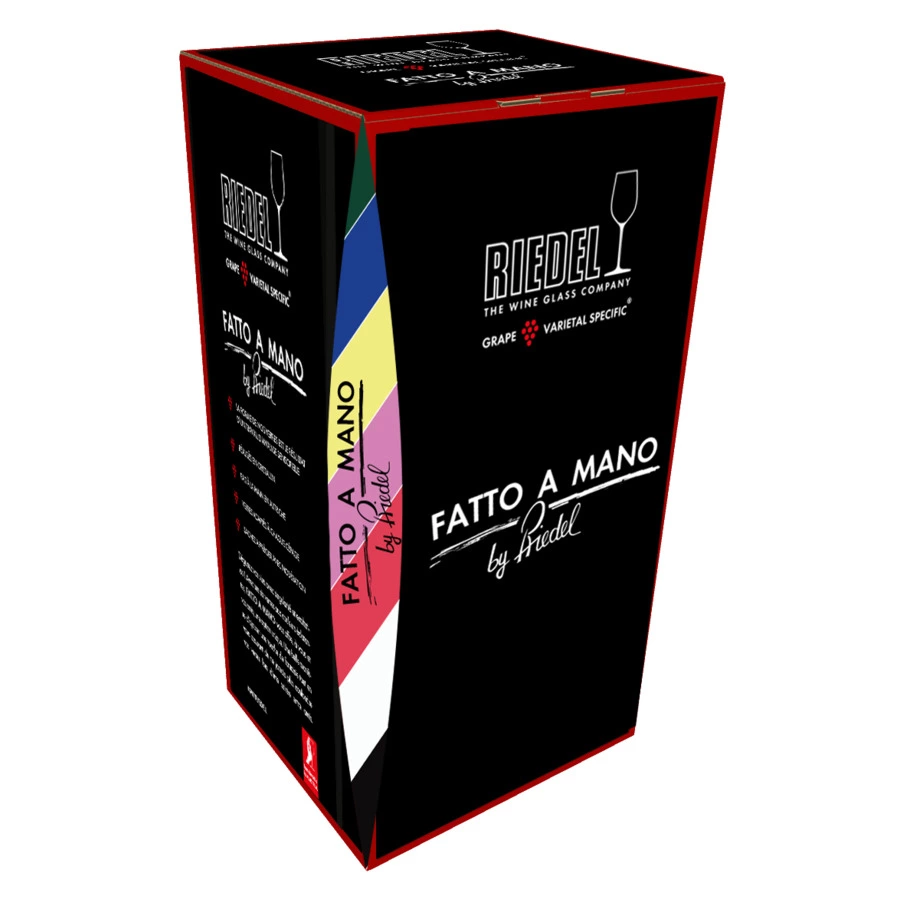 Бокал для белого вина Riedel Fatto a Mano Riesling/Zinfandel 395 мл, красная ножка, ручная работа