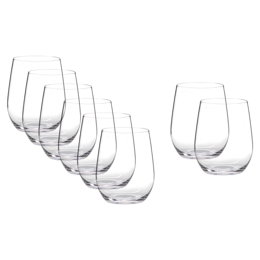 Набор бокалов для вина Riedel Pay 6 Get 8.O Wine Tumbler Value.Viognier/Chardonnay + Cabernet/Merlot набор стаканов для красного вина o wine tumbler cabernet merlot riedel 600мл 2шт