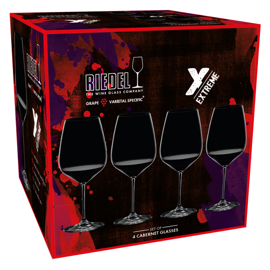 Набор бокалов для красного вина Riedel Extreme Cabernet Sauvignon 800 мл, 4шт, стекло хрустальное