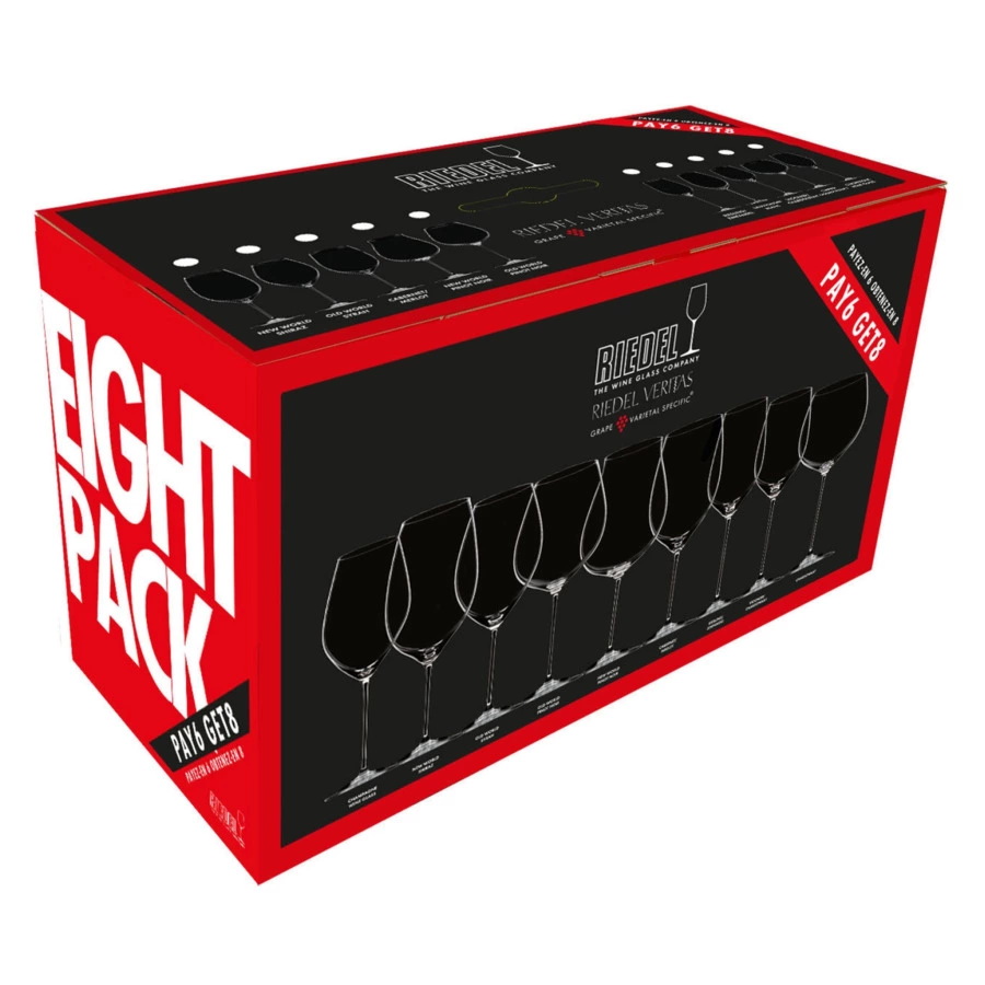 Набор бокалов для шампанского Riedel Veritas Champagne 459мл, 8шт по цене 6-ти, стекло хрустальное