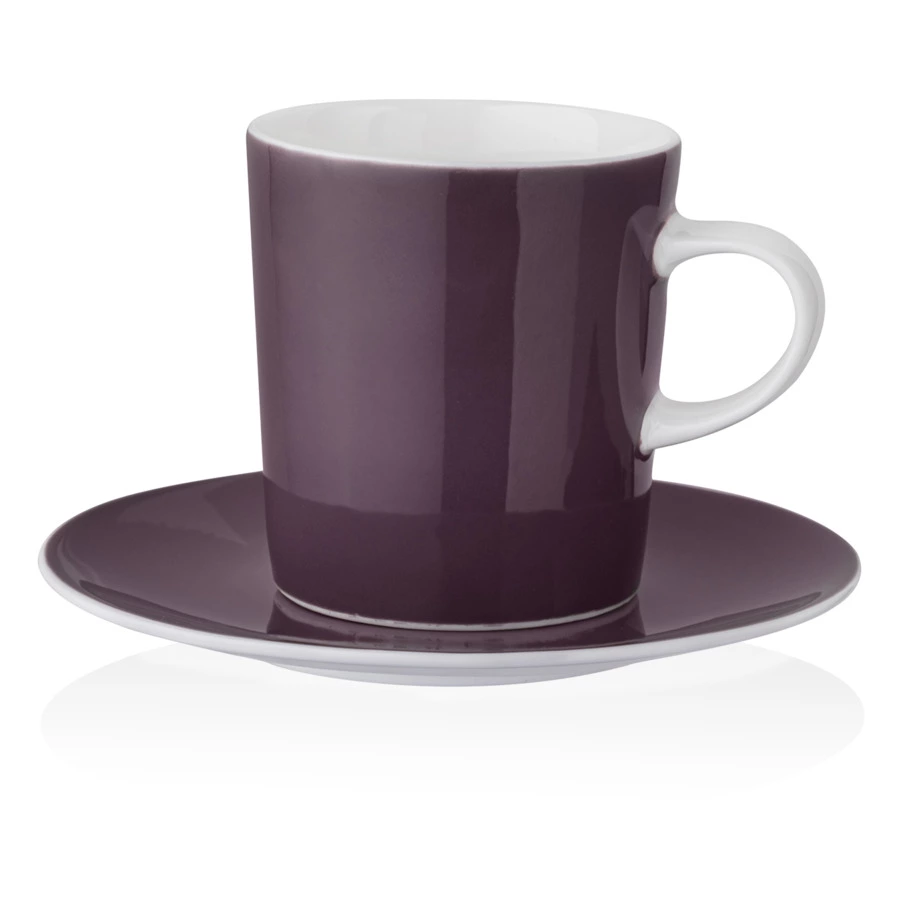 Чашка кофейная с блюдцем Mix&Match Синергия 100 мл, черная смородина, костяной фарфор