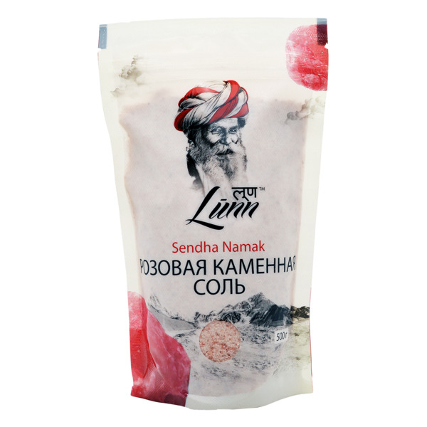 Соль розовая каменная Lunn "Sendha namak" 500г, пакет
