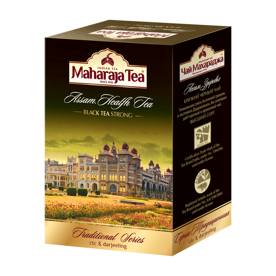 Чай чёрный листовой Maharaja Tea Assam Здоровье 250г