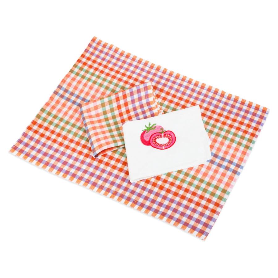 Набор кухонных полотенец Василиса Фазенда Томат, 3 шт, 50*70см, полулен