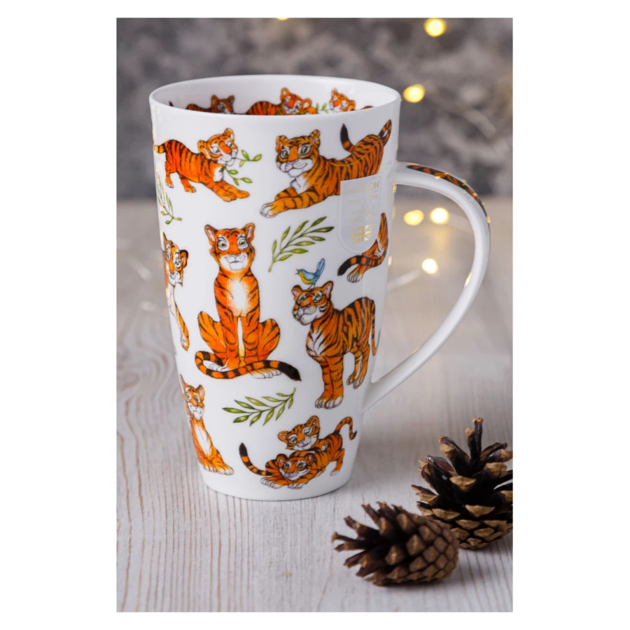 Кружка Dunoon Тигрята Хенли 600 мл, фарфор костяной