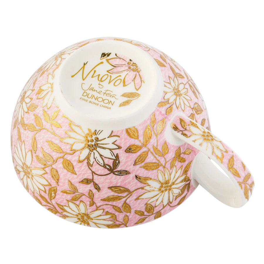 Чашка чайная с блюдцем Dunoon Нуово 250 мл, фарфор костяной, розовая