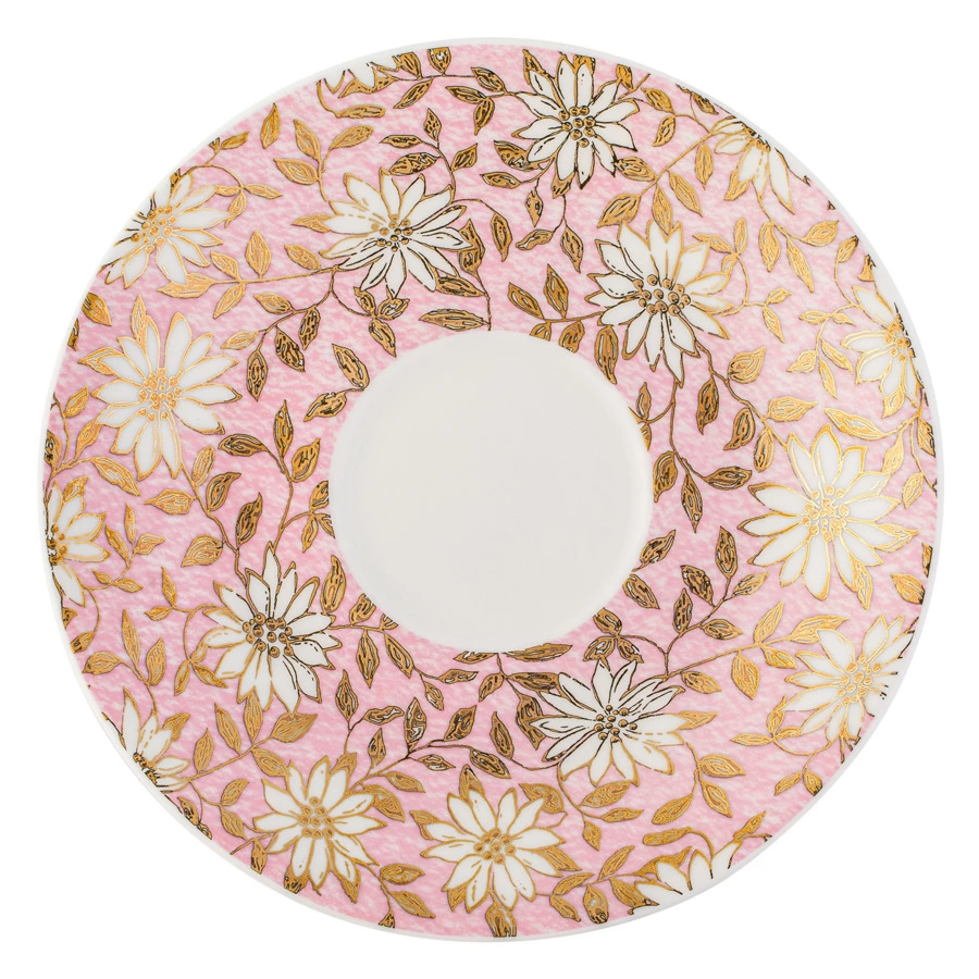 Чашка чайная с блюдцем Dunoon Нуово 250 мл, фарфор костяной, розовая