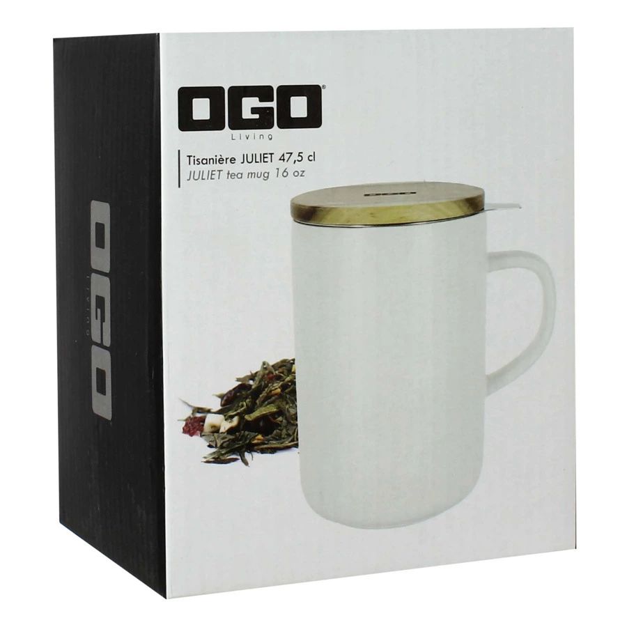 Кружка с ситечком OGO Juliet 475мл, белая