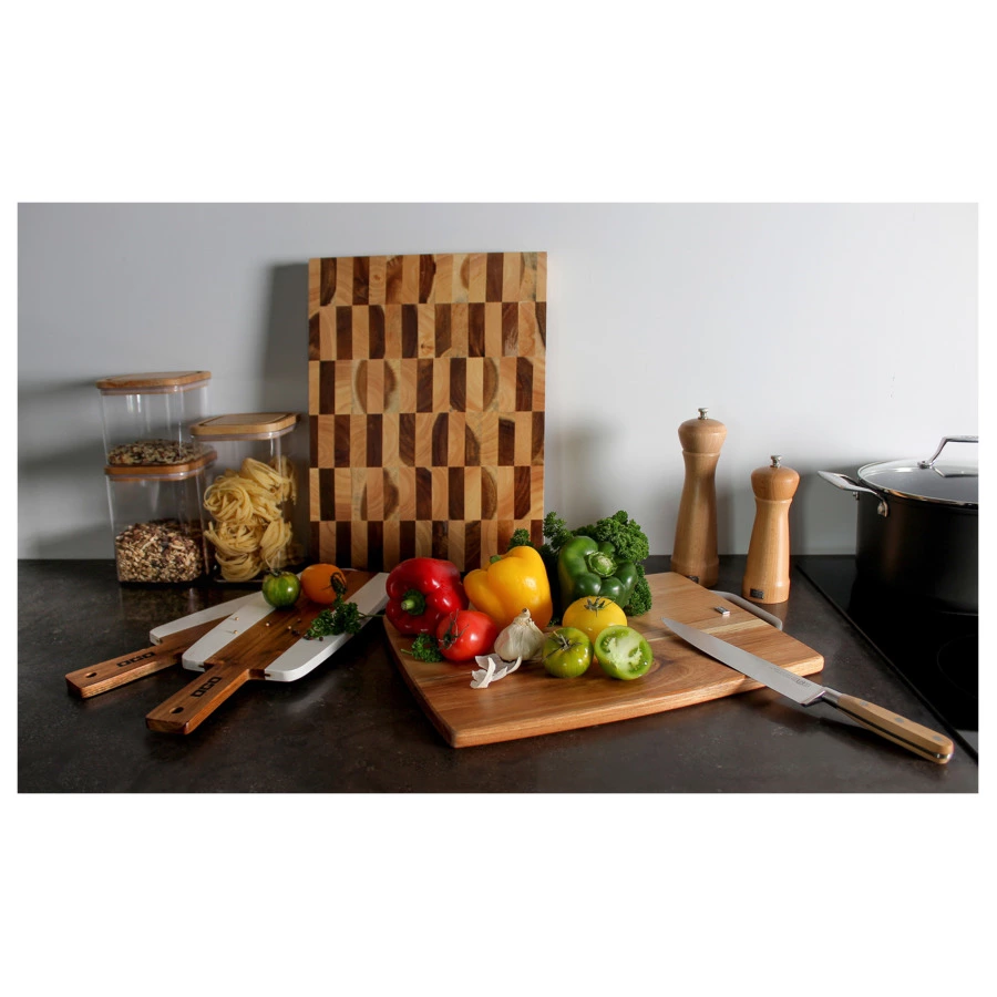 Доска разделочная OGO 39х30 см с ручкой, дерево