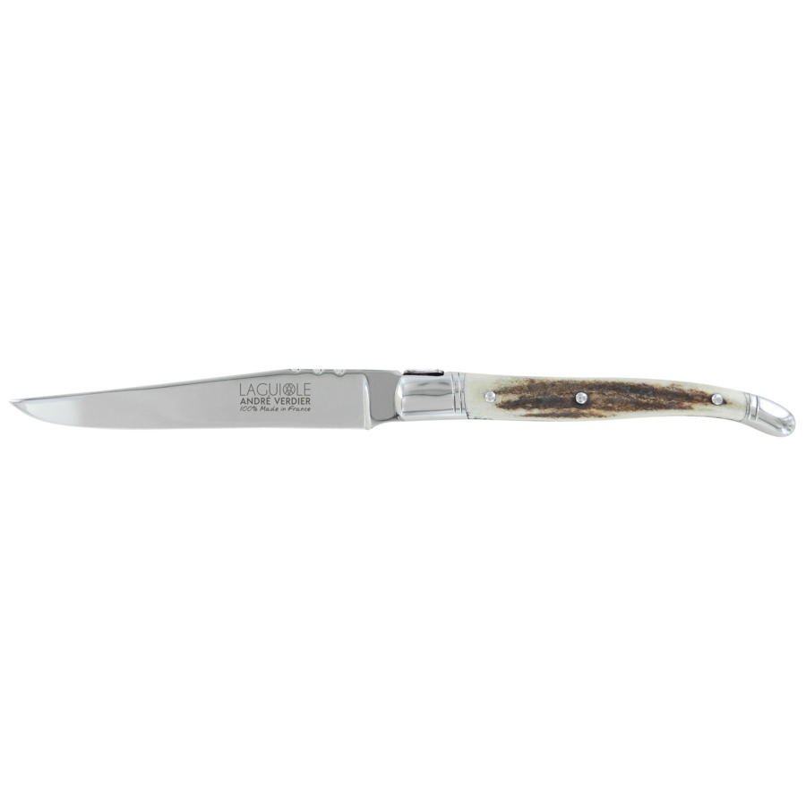 цена Нож для стейка ANDRE VERDIER Laguiole Prestige 23см, ручка из оленьего дерева, ручная работа