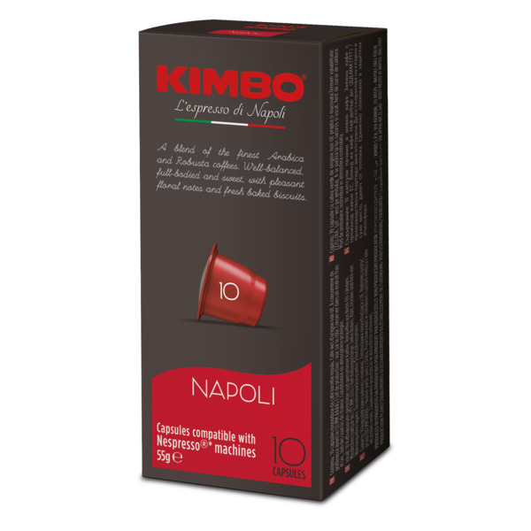 Кофе в капсулах Kimbo "Napoli" 5,7г, 10шт. Арабика 80%, Робуста 20%.