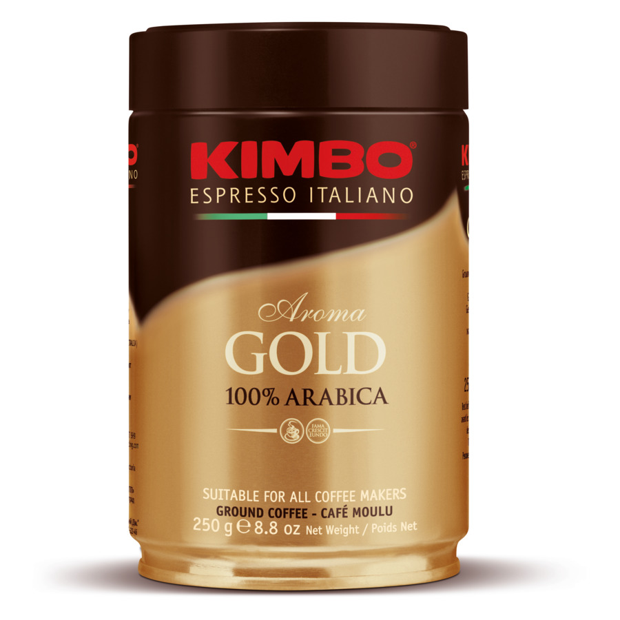 Кофе молотый Kimbo Aroma Gold Арабика 100%, 250г, банка kimbo