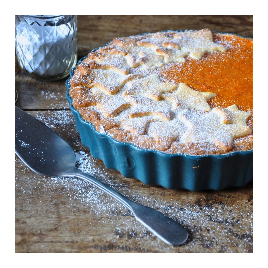 Форма для тарта Emile Henry Киш II, 2,5л, Д28x5 см, лазурь, керамика жаропрочная