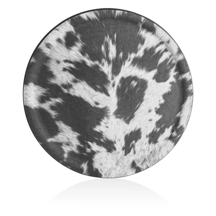 Поднос PLATEX Cow d45см, имитация шкуры коровы