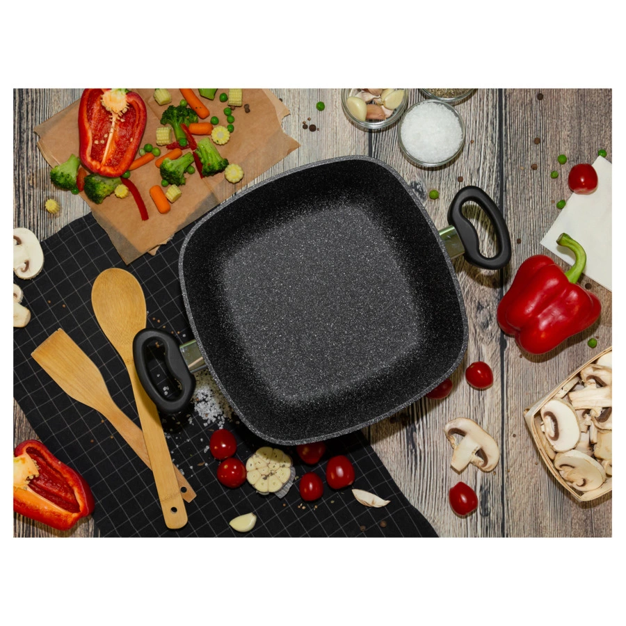 Сотейник квадратный индукционный TPT Coating "Granit" 26см h11см