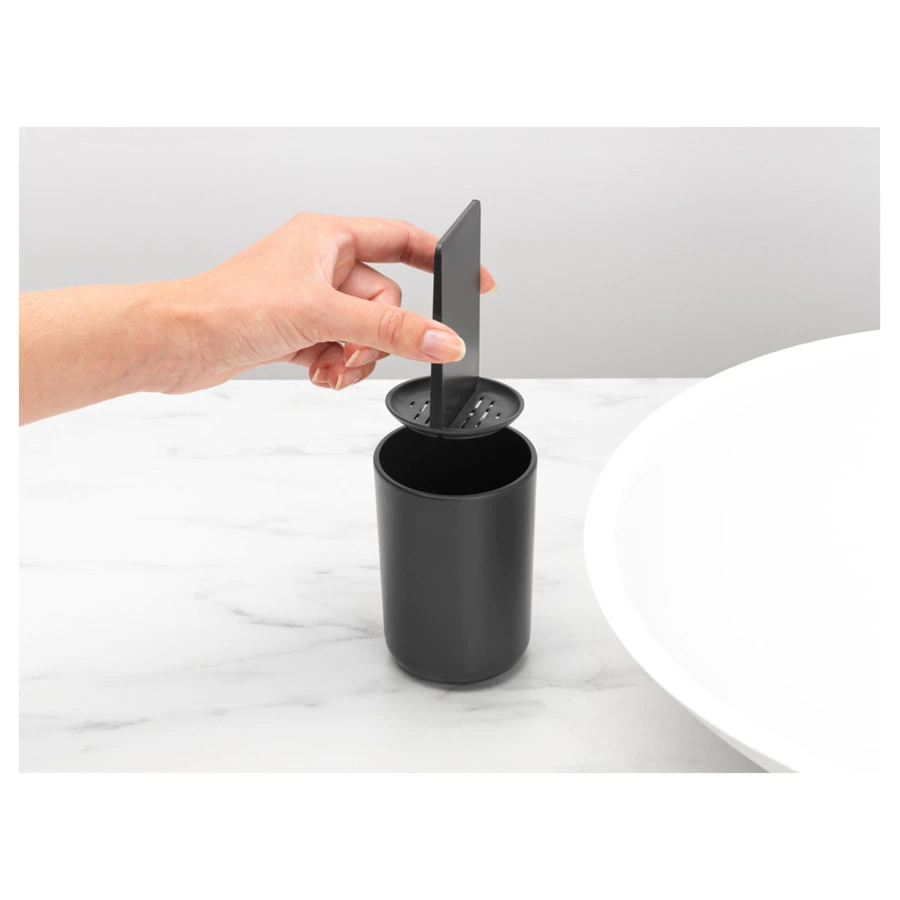 Стакан для зубных щеток Brabantia ReNew, черный, пластик