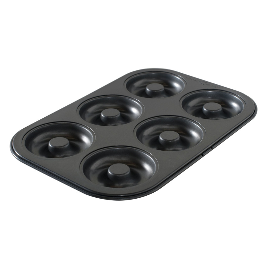 Форма для выпечки 6 пончиков Nordic Ware 31х22см, антипригарная, сталь (черная) форма для выпечки nordic ware праздничные пироги 1л