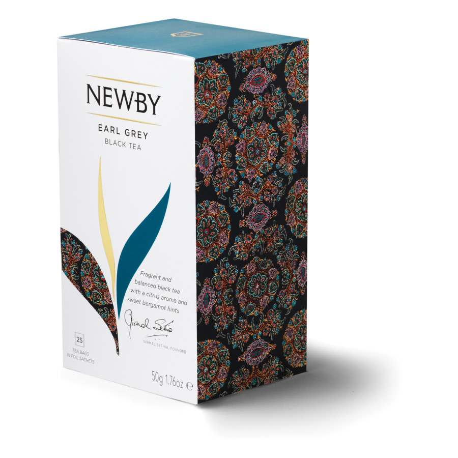 Чай черный ароматизированный Newby Earl Grey  50 г/25 шт, пакетированный