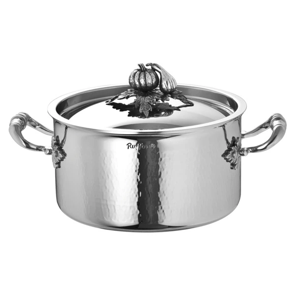 Кастрюля с крышкой Ruffoni Opus Prima 3,5л, d20см, h11см (сталь, с посеребрением в декоре)