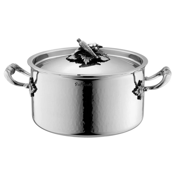 Кастрюля с крышкой Ruffoni Opus Prima 1,5л, d16см, h8см (сталь, с посеребрением в декоре)