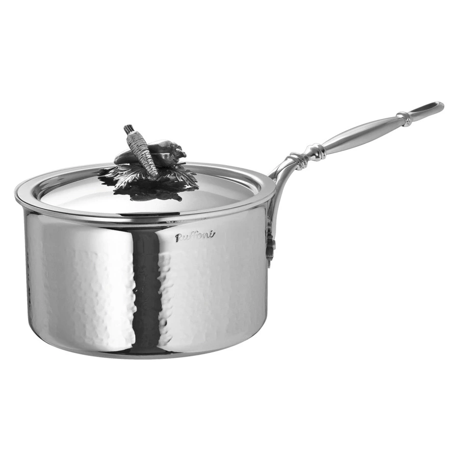 Ковш с крышкой Ruffoni Opus Prima 1,5л, d16см, h8см (сталь, с посеребрением в декоре)