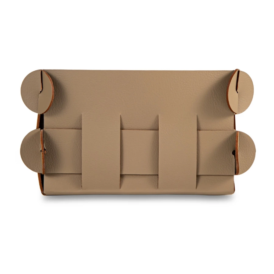 Корзинка ADJ Shlesser 13x13x8 см, кожа натуральная, капучино