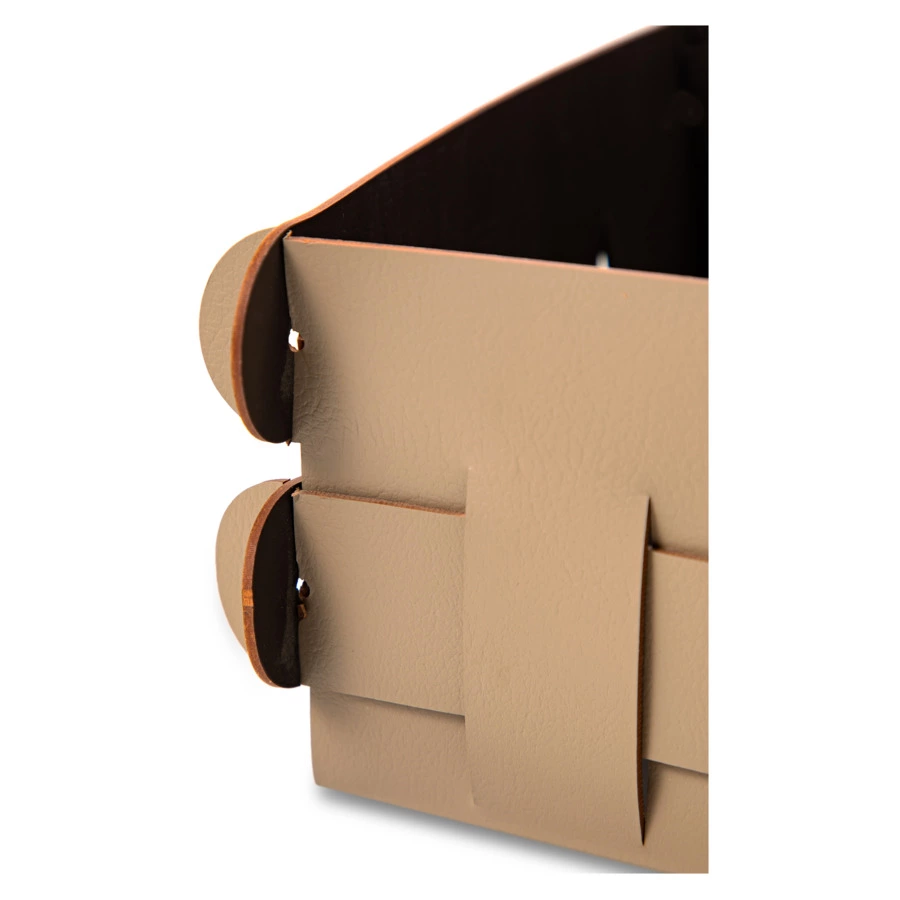 Корзинка ADJ Shlesser 13x13x8 см, кожа натуральная, капучино