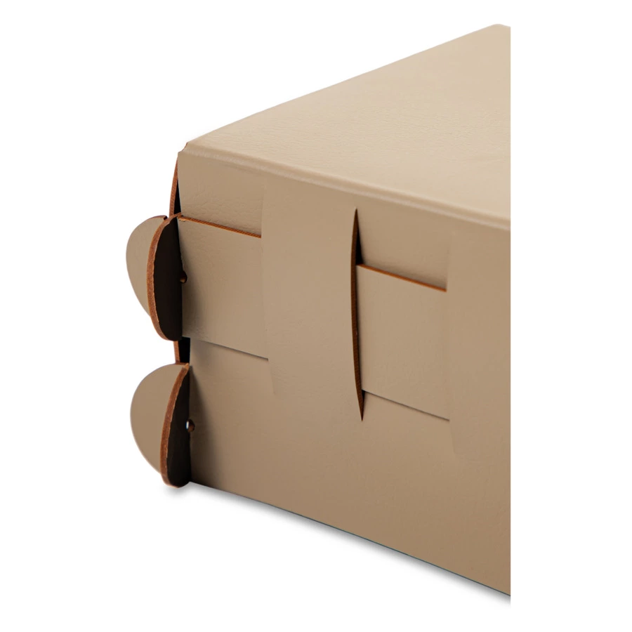 Корзинка ADJ Shlesser 13x13x8 см, кожа натуральная, капучино