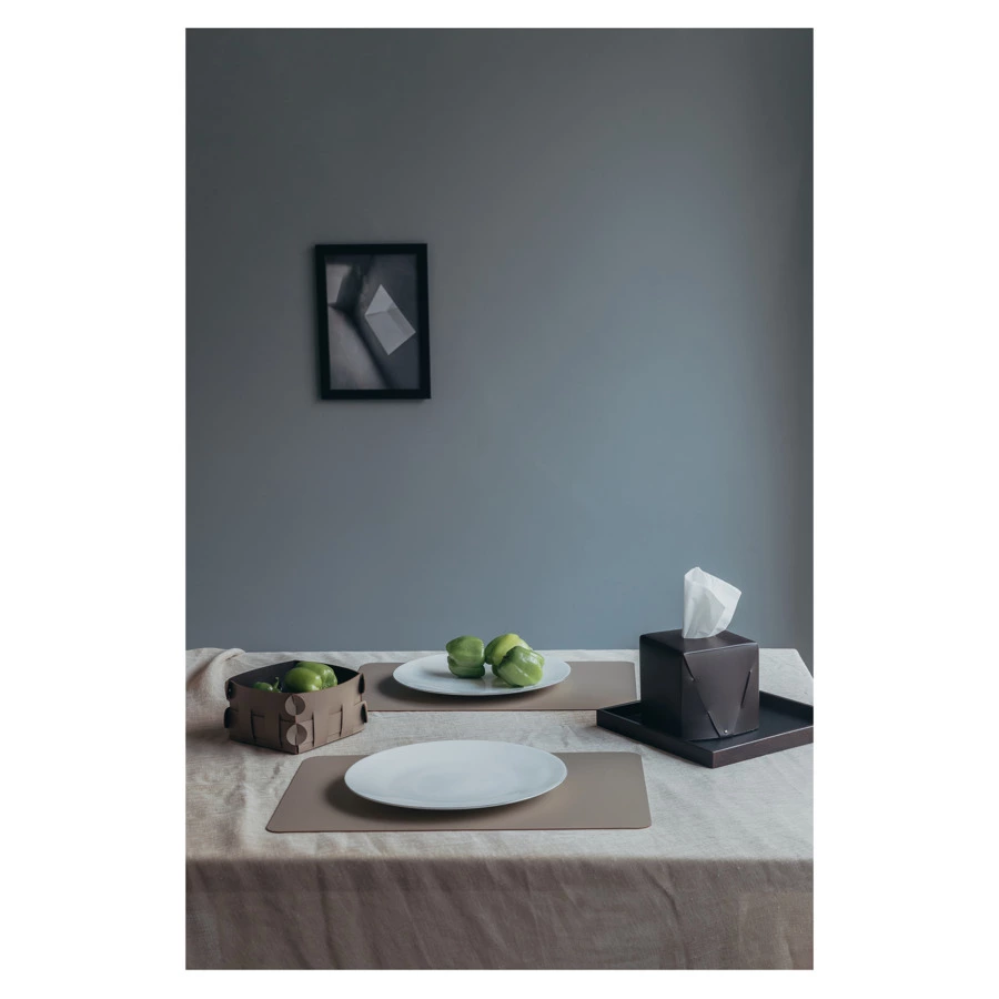 Корзинка ADJ Shlesser 13x13x8 см, кожа натуральная, капучино