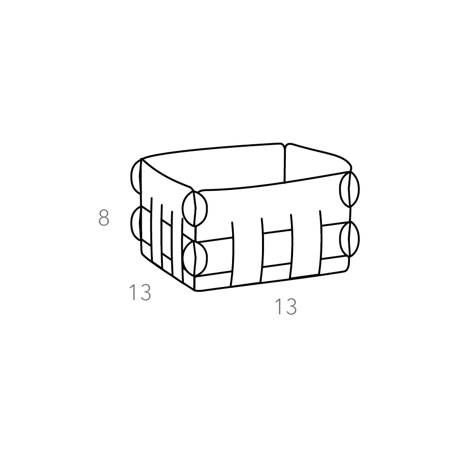 Корзинка ADJ Shlesser 13x13x8 см, кожа натуральная, капучино