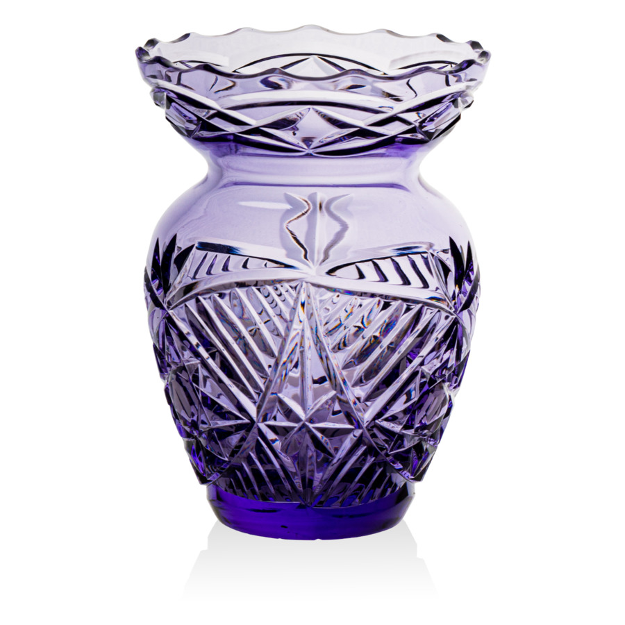 Ваза для цветов ГХЗ Маки 15 см, хрусталь, фиолетовый ваза для цветов гхз маки 15 см хрусталь фиолетовый