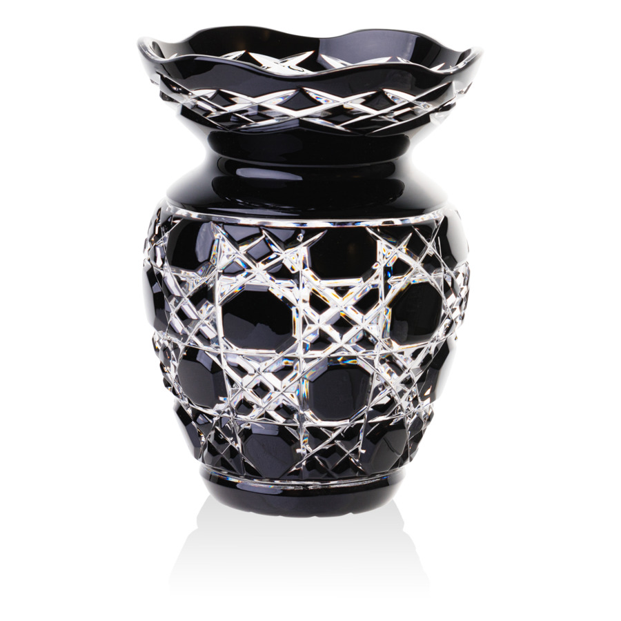 ваза для цветов гхз бисер 26 3 см хрусталь Ваза для цветов ГХЗ Маки 15 см, хрусталь, черный