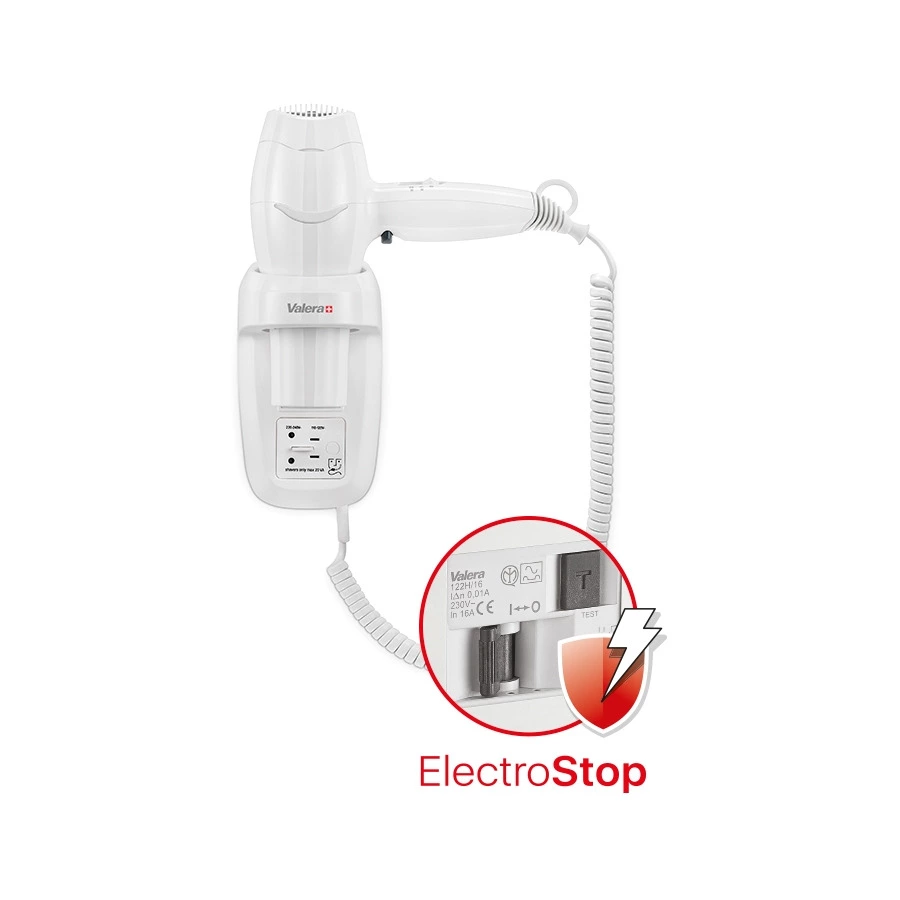 Фен настенный Valera Hospitality Excel Protect 1600 Shaver White