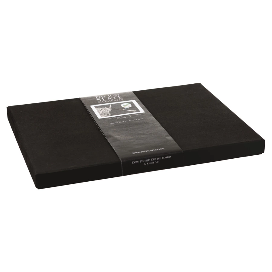 Набор сервировочная доска с ножом The Just Slate Company Высокогорный бык 35x25 см