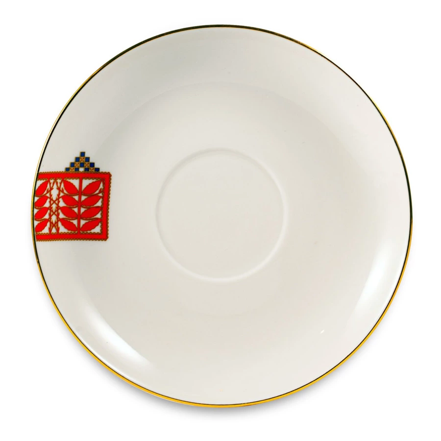 Чашка чайная с блюдцем ИФЗ Банкетная Русский стиль  Рушник, фарфор твердый