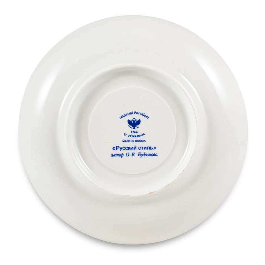 Чашка чайная с блюдцем ИФЗ Банкетная Русский стиль  Рушник, фарфор твердый